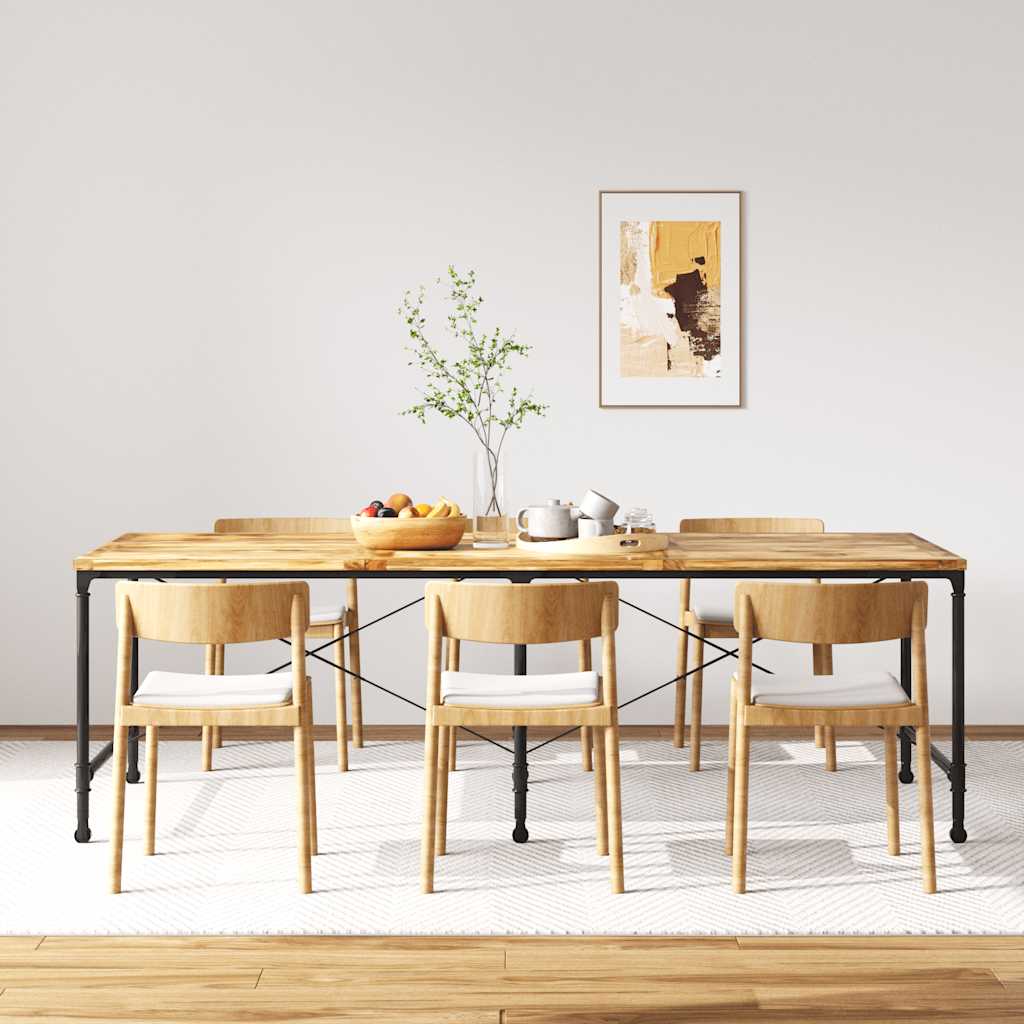Dining Table Solid Mango Wood 180 Cm dark brown multicolour light brown
