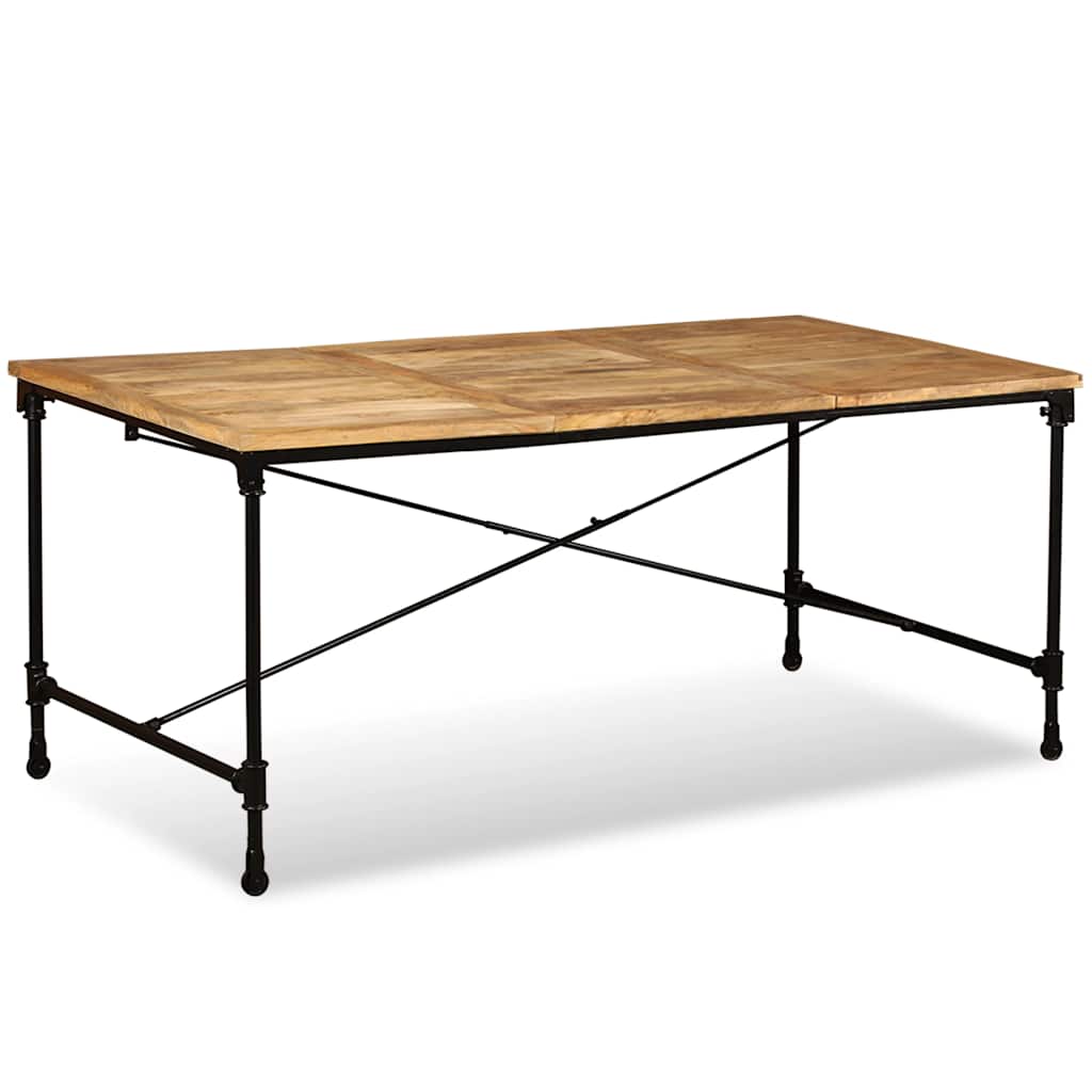 Dining Table Solid Mango Wood 180 Cm dark brown multicolour light brown