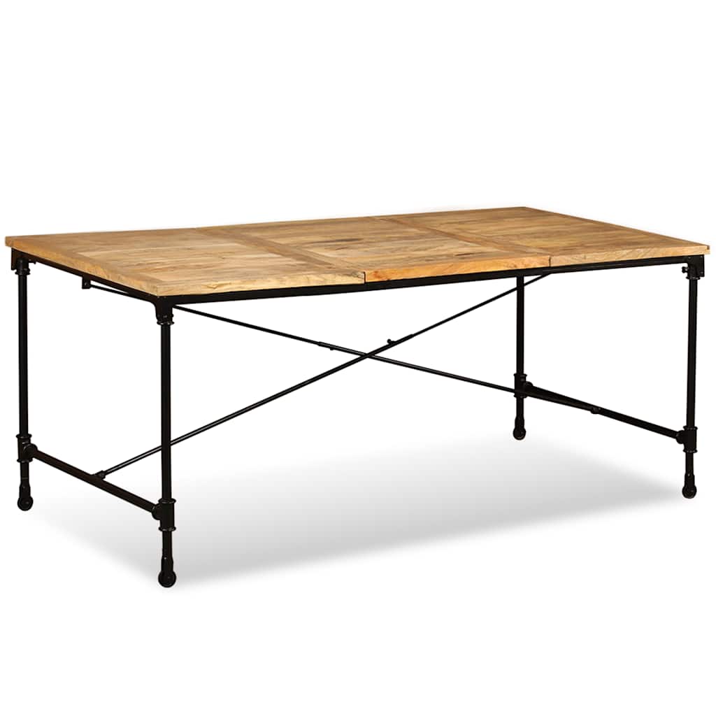 Dining Table Solid Mango Wood 180 Cm dark brown multicolour light brown