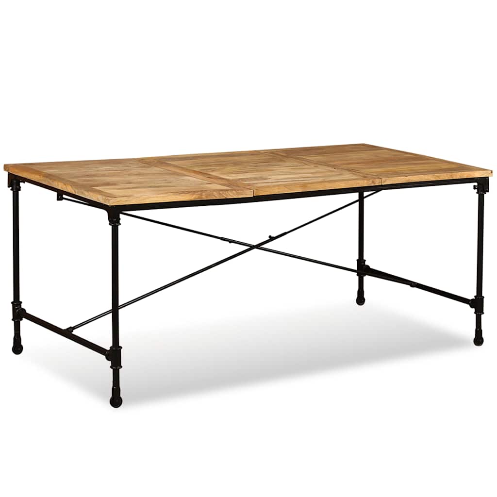 Dining Table Solid Mango Wood 180 Cm dark brown multicolour light brown