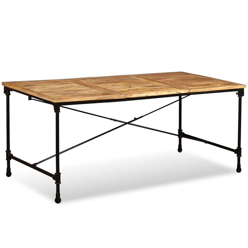 Dining Table Solid Mango Wood 180 Cm dark brown multicolour light brown