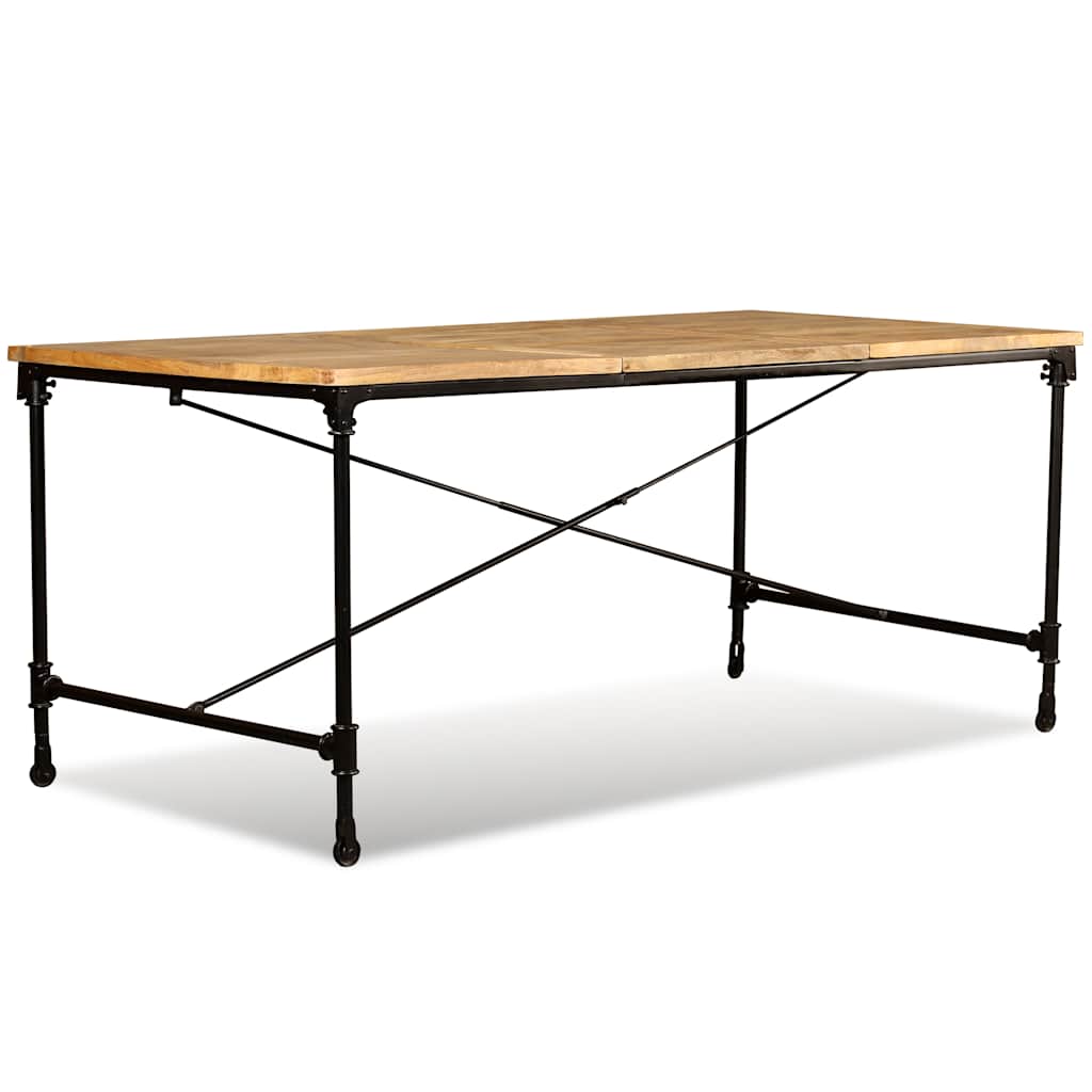 Dining Table Solid Mango Wood 180 Cm dark brown multicolour light brown