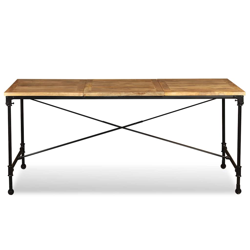 Dining Table Solid Mango Wood 180 Cm dark brown multicolour light brown