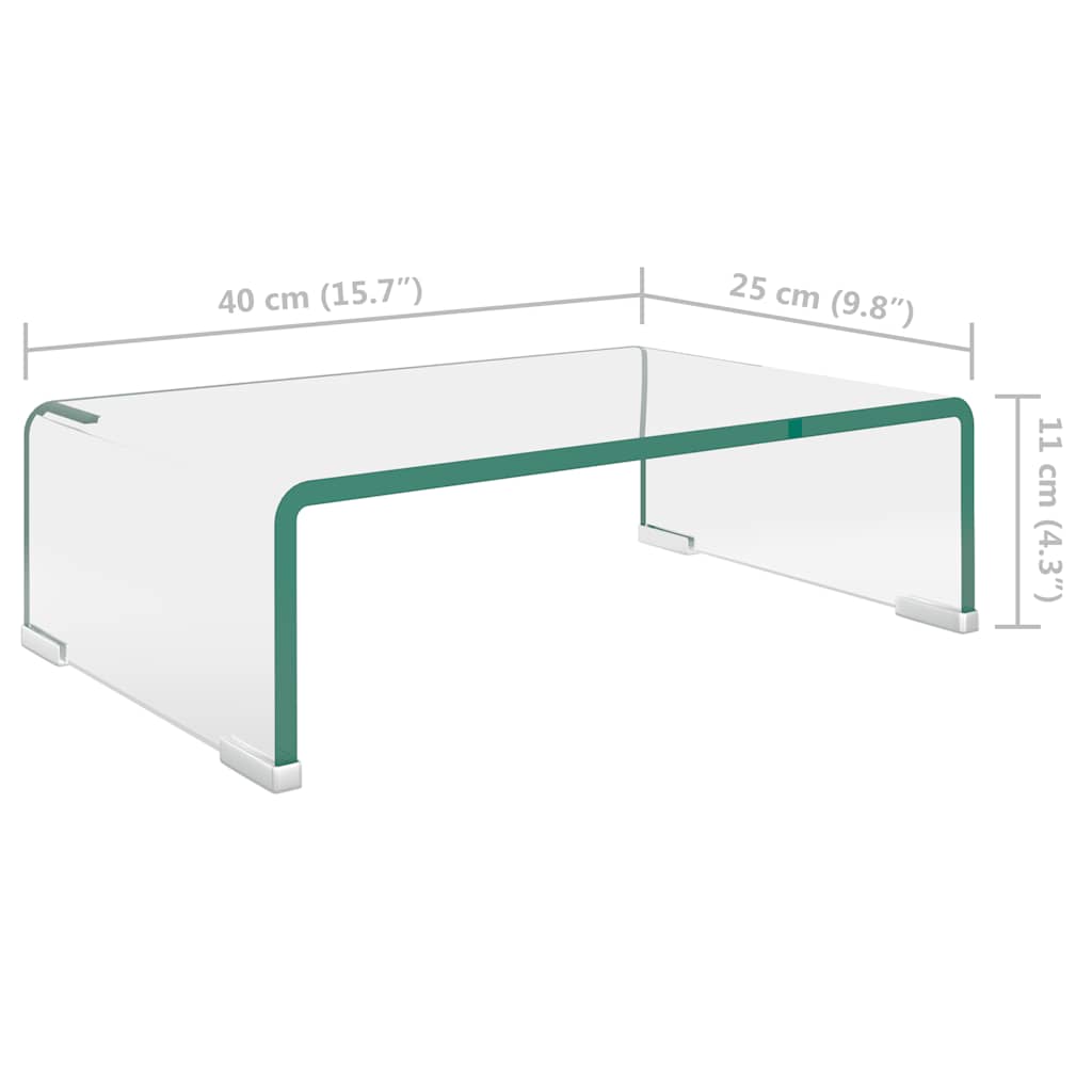 Entertainment Centres & TV Stands Glass Monitor Stand Clear Screen Riser Desktop