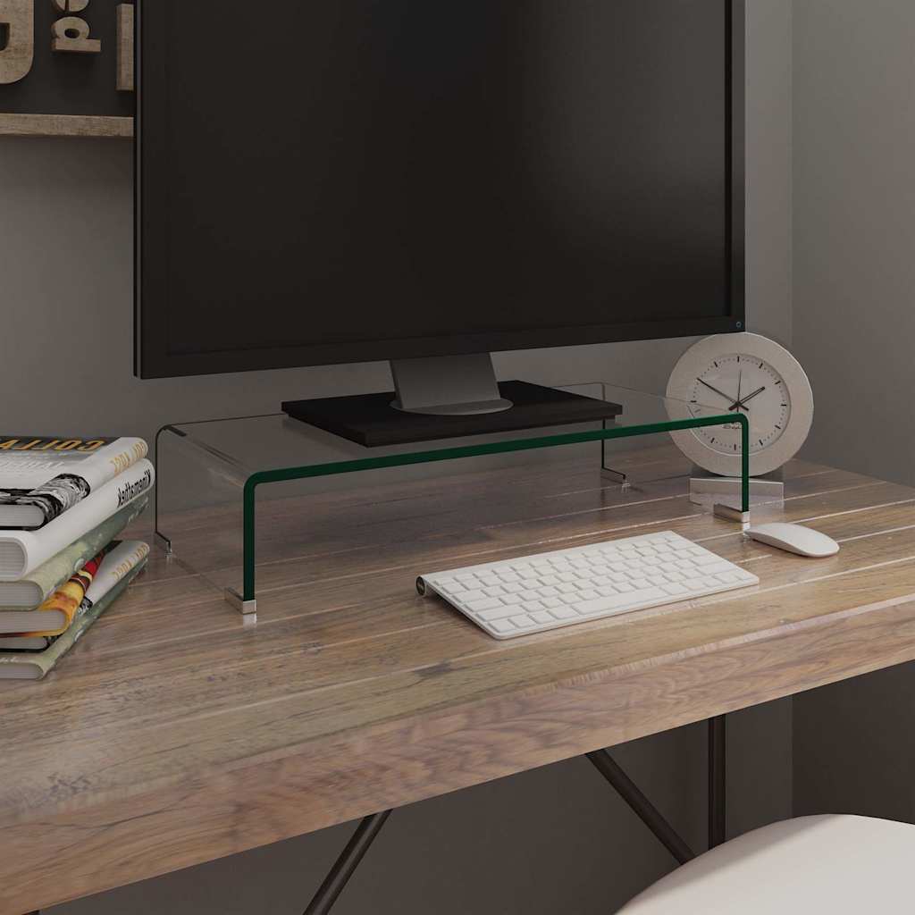 Entertainment Centres & TV Stands Glass Monitor Stand Clear Screen Riser Desktop
