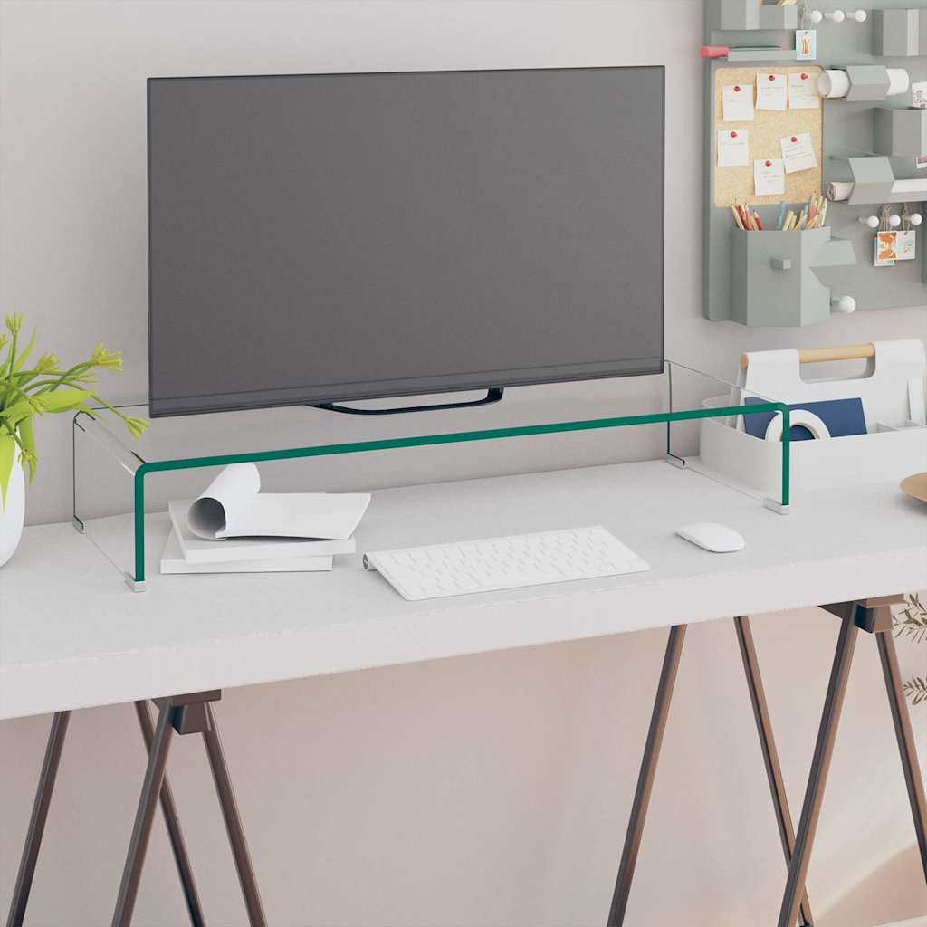 Entertainment Centres & TV Stands Glass Monitor Stand Clear Screen Riser Desktop