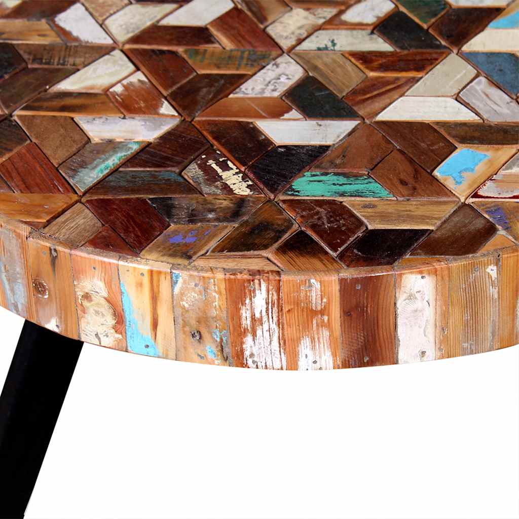 Coffee Table Three Piece Set Solid Reclaimed Wood Multicolour LED