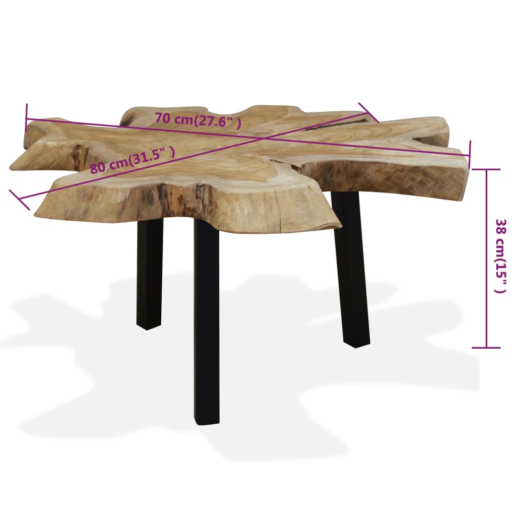 Coffee Table Genuine Teak 80X70X38 Cm