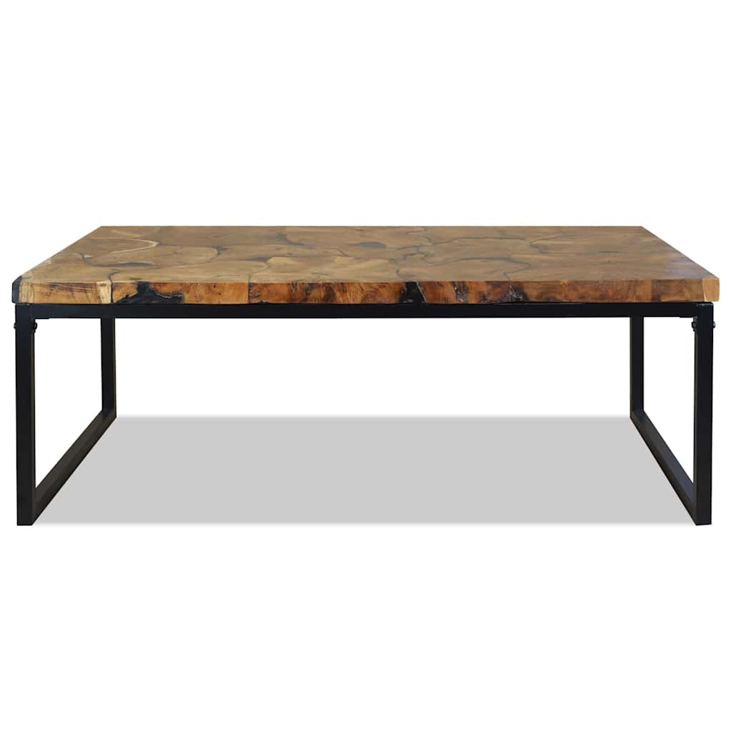 Coffee Table Teak Resin 110X60X40 Cm Brown white black 110 cm