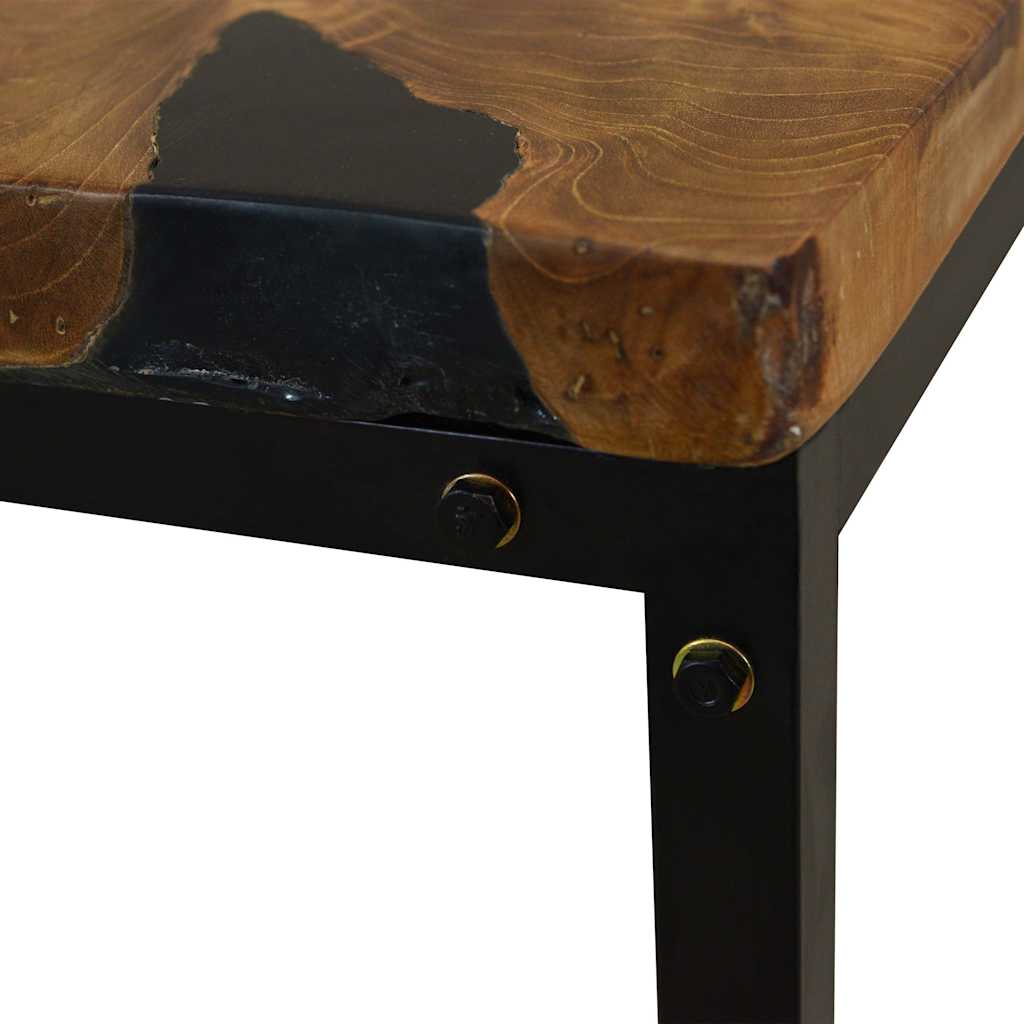 Coffee Table Teak Resin 110X60X40 Cm Brown white black 110 cm
