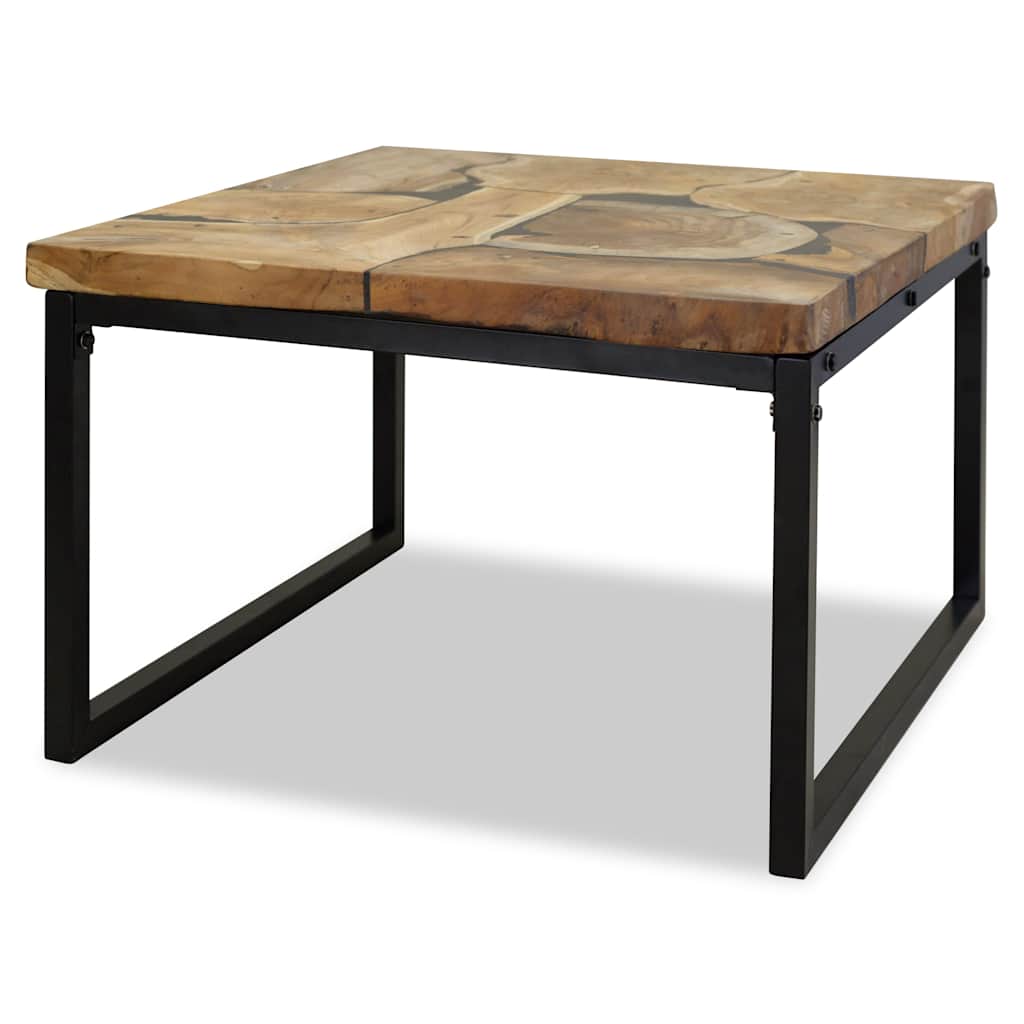 Coffee Table Teak Resin 110X60X40 Cm Brown white black 110 cm
