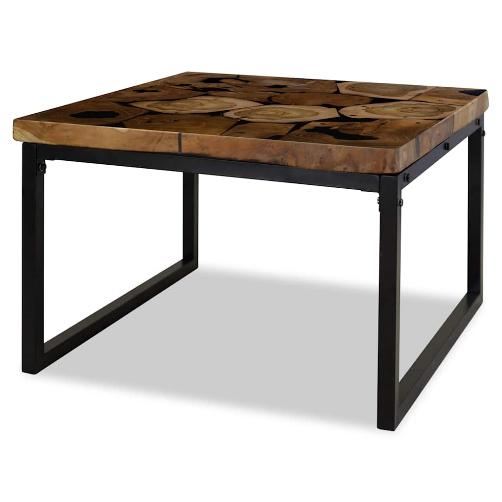 Coffee Table Teak Resin 110X60X40 Cm Brown white black 110 cm