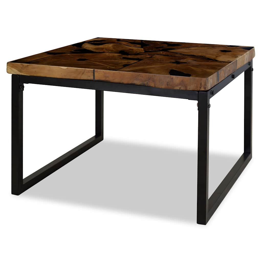 Coffee Table Teak Resin 110X60X40 Cm Brown white black 110 cm