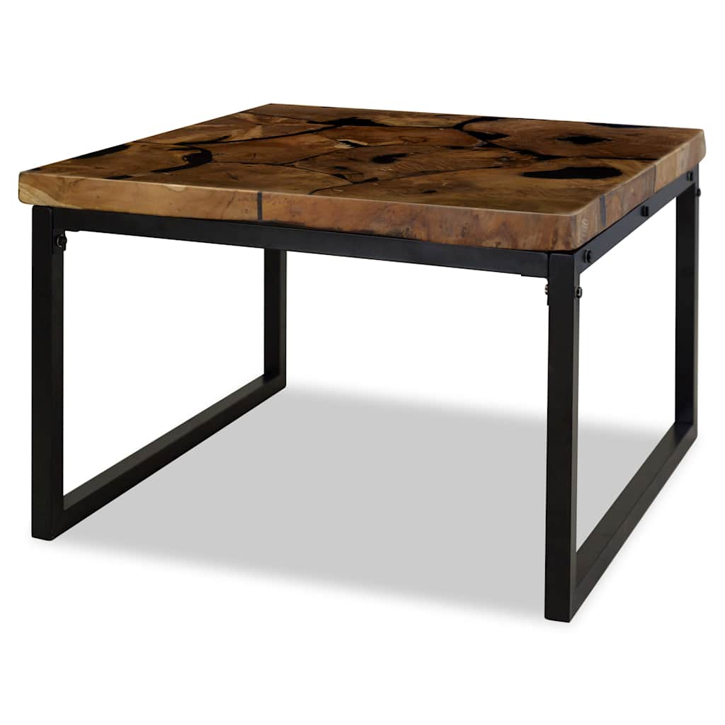 Coffee Table Teak Resin 110X60X40 Cm Brown white black 110 cm