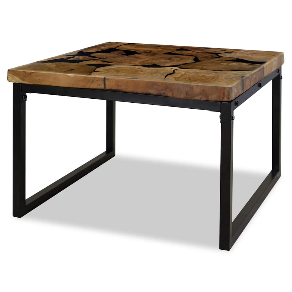 Coffee Table Teak Resin 110X60X40 Cm Brown white black 110 cm