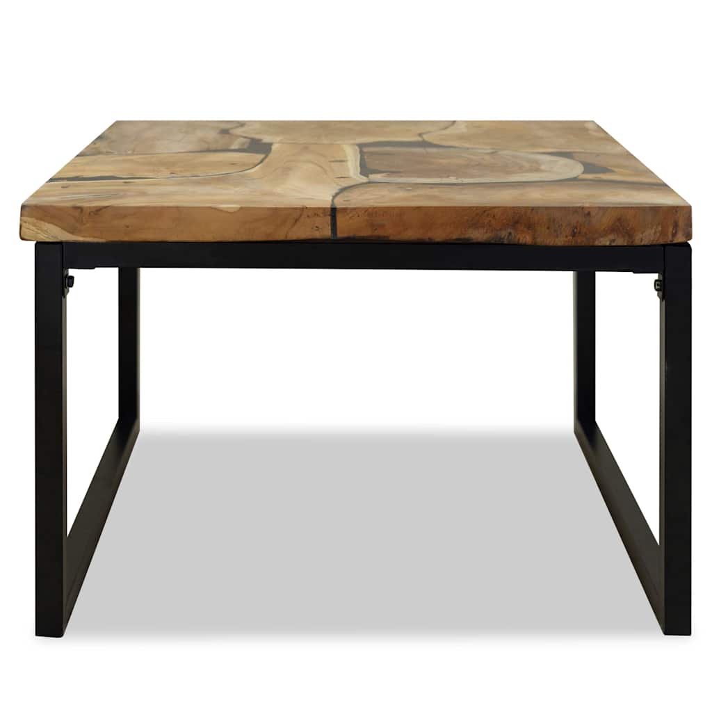 Coffee Table Teak Resin 110X60X40 Cm Brown white black 110 cm
