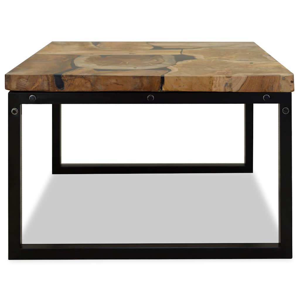 Coffee Table Teak Resin 110X60X40 Cm Brown white black 110 cm