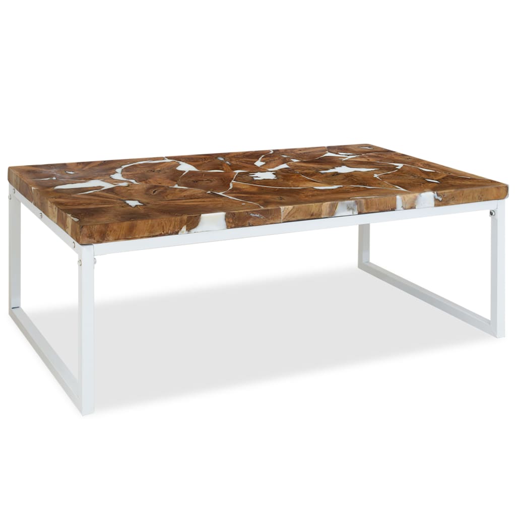 Coffee Table Teak Resin 110X60X40 Cm And Brown