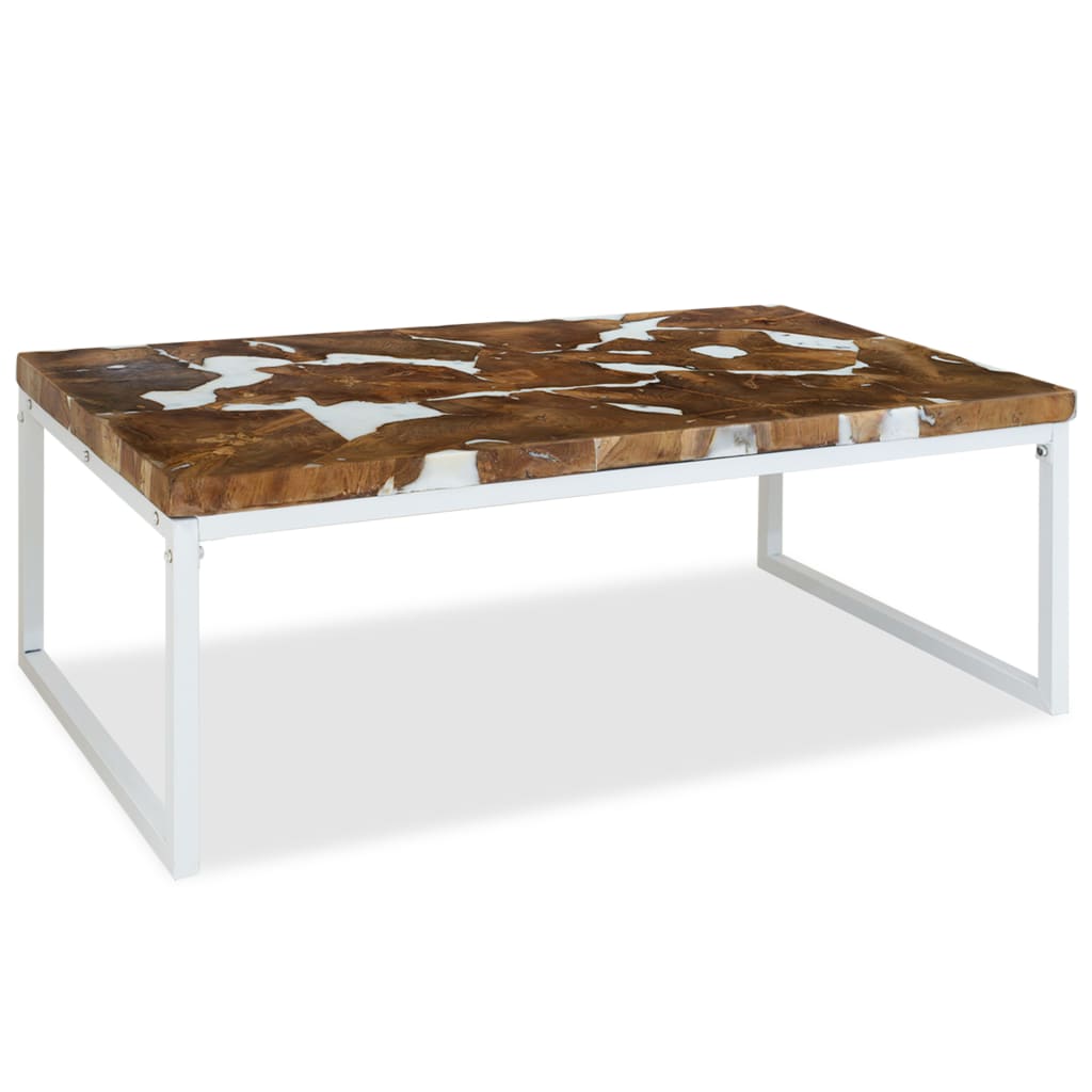 Coffee Table Teak Resin 110X60X40 Cm And Brown