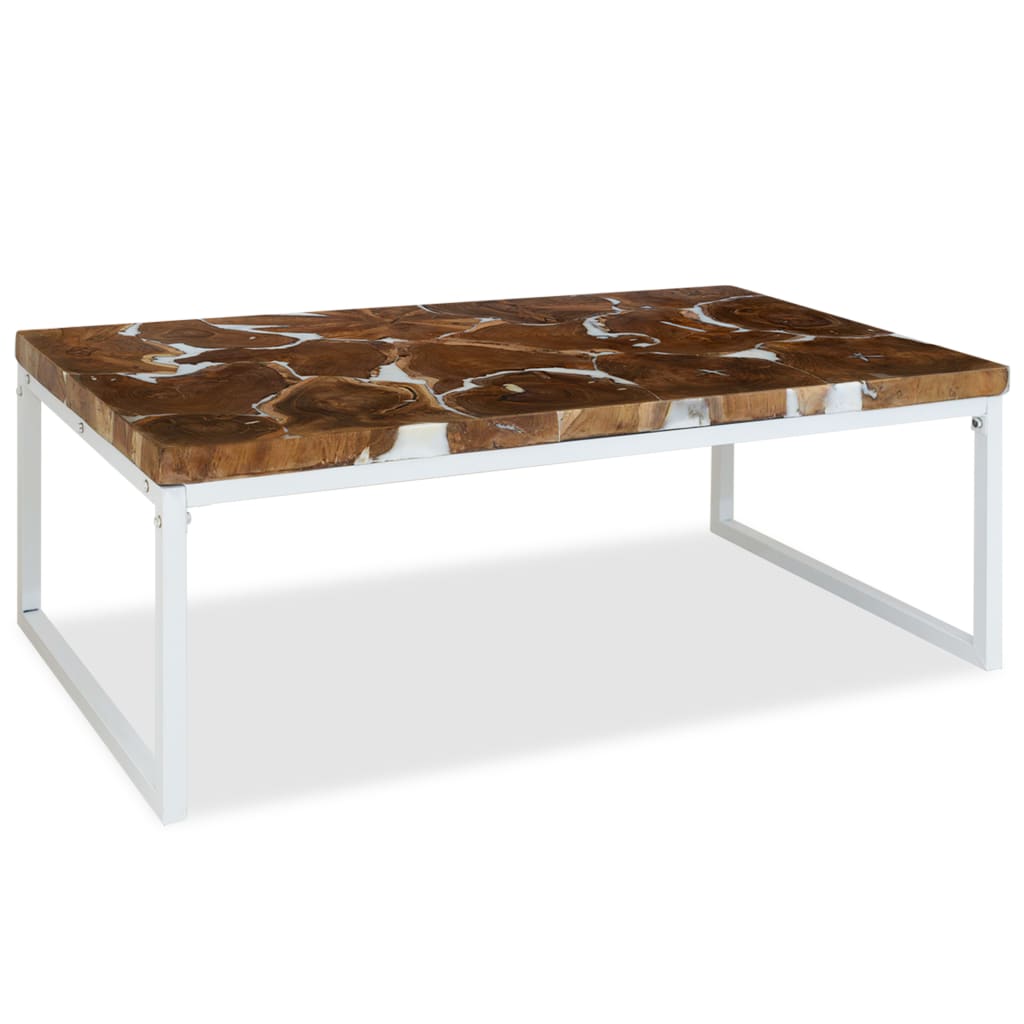 Coffee Table Teak Resin 110X60X40 Cm And Brown