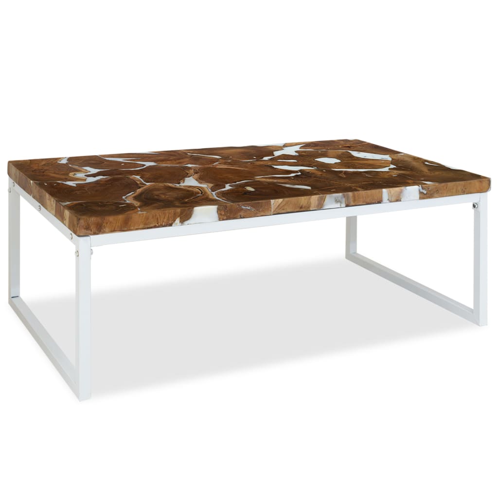 Coffee Table Teak Resin 110X60X40 Cm And Brown