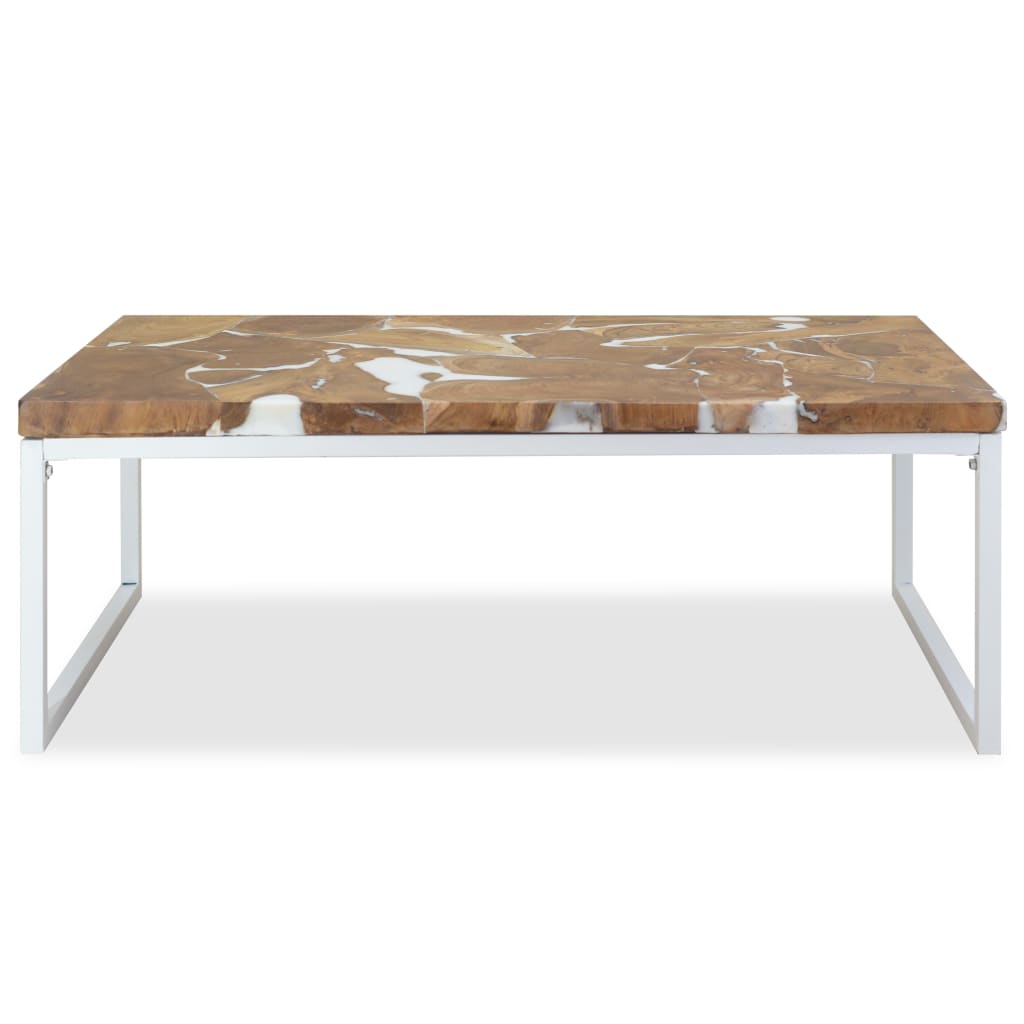 Coffee Table Teak Resin 110X60X40 Cm And Brown