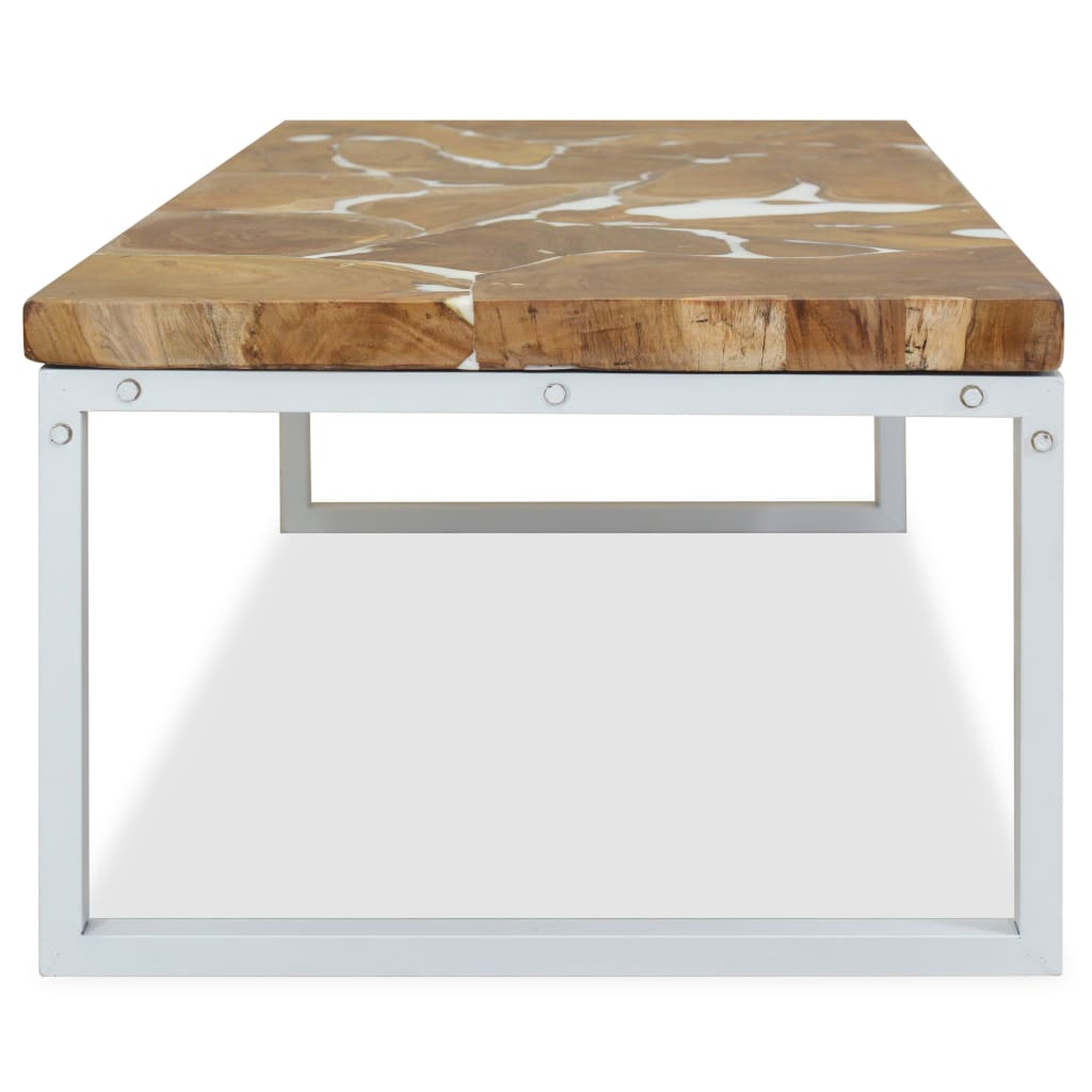 Coffee Table Teak Resin 110X60X40 Cm And Brown
