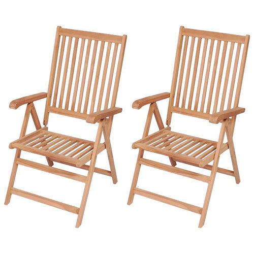 Reclining Garden Chairs 2 Pcs Solid Teak Wood