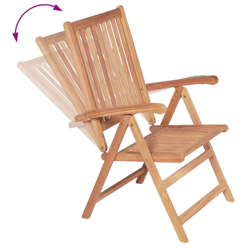 Reclining Garden Chairs 2 Pcs Solid Teak Wood