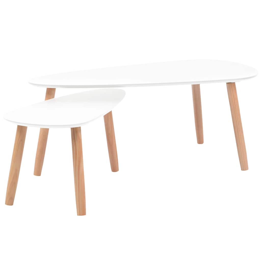 Coffee Table Tables 2 Pcs Solid Pinewood grey brown white black 100 cm