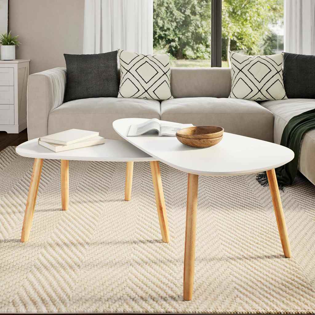 Coffee Table Tables 2 Pcs Solid Pinewood grey brown white black 100 cm