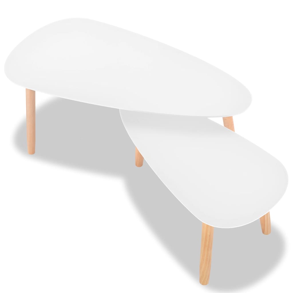 Coffee Table Tables 2 Pcs Solid Pinewood grey brown white black 100 cm