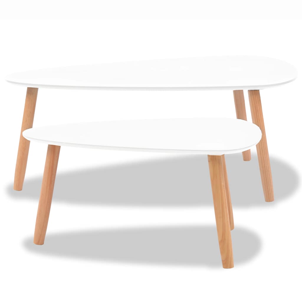 Coffee Table Tables 2 Pcs Solid Pinewood grey brown white black 100 cm