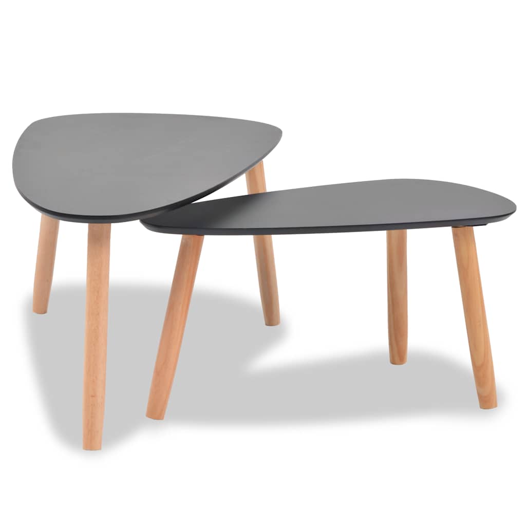Coffee Table Tables 2 Pcs Solid Pinewood grey brown white black 100 cm
