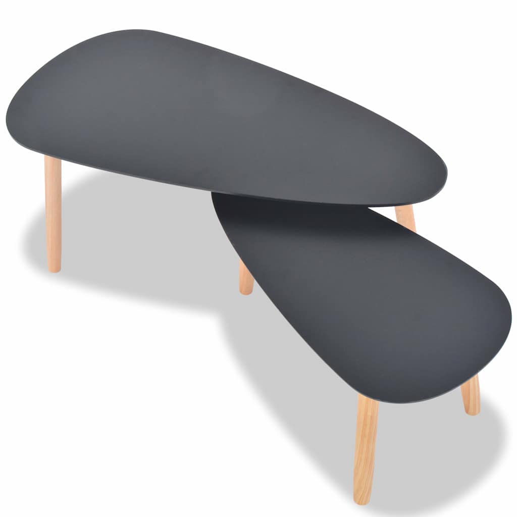 Coffee Table Tables 2 Pcs Solid Pinewood grey brown white black 100 cm