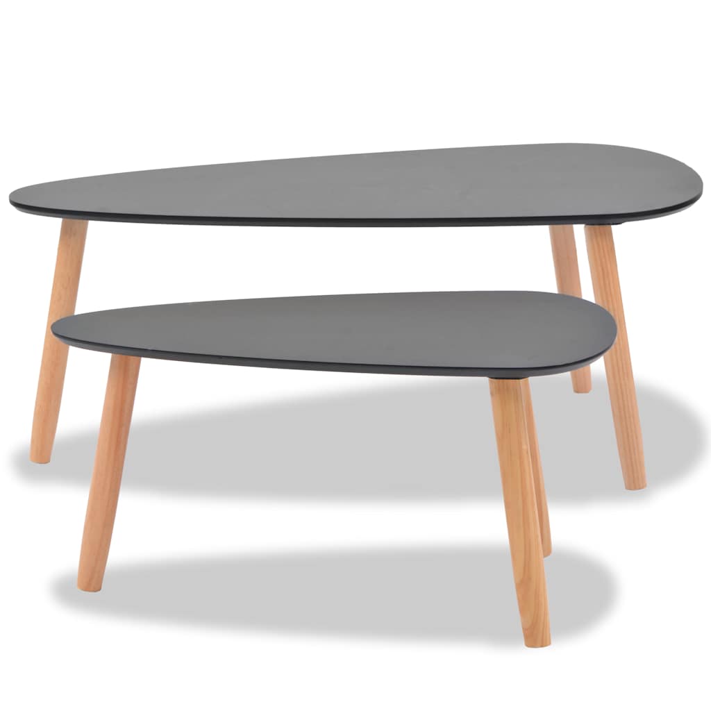Coffee Table Tables 2 Pcs Solid Pinewood grey brown white black 100 cm