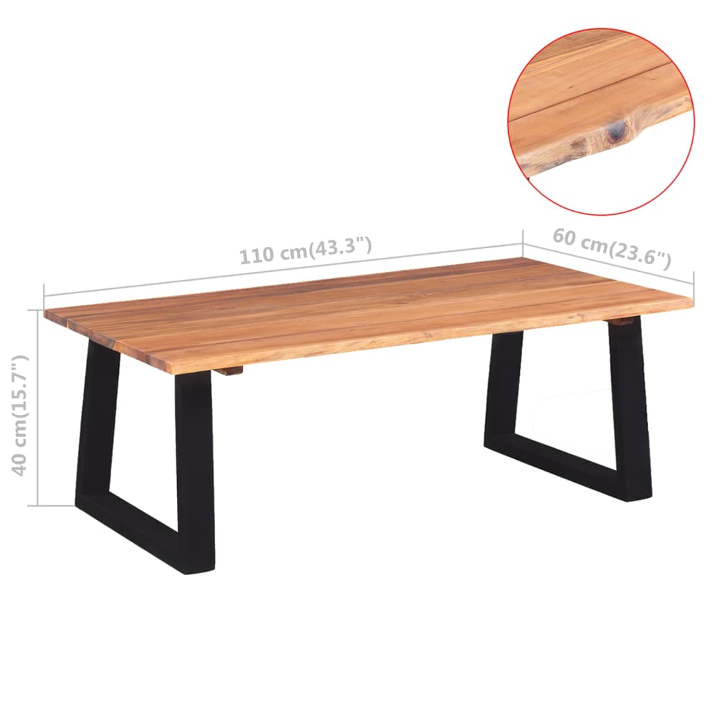 Coffee Table Solid Acacia Wood 110X60X40 Cm