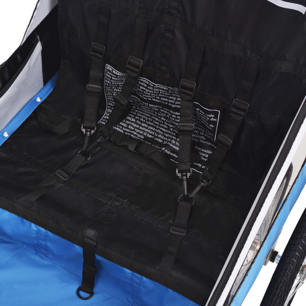 Bike Trailer Grey And Blue 30 Kg