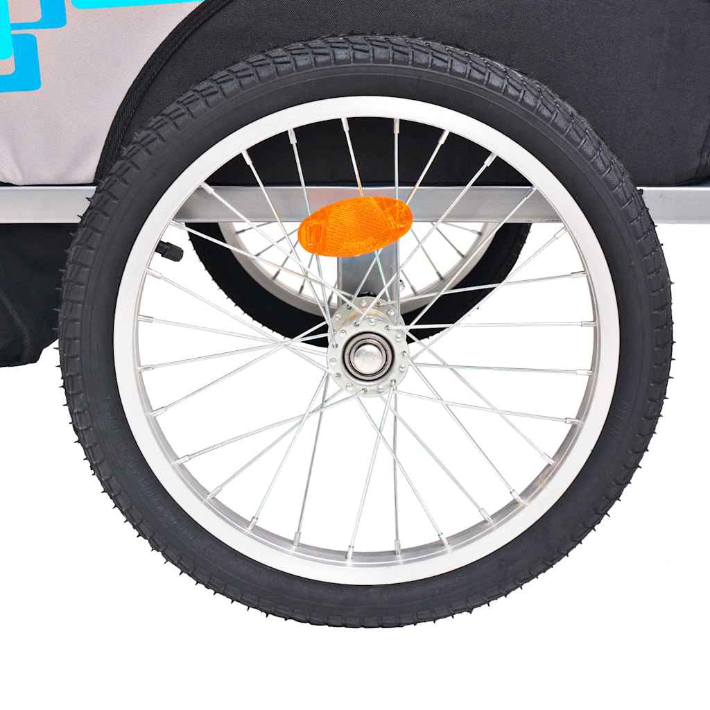 Bicycle Trailers Kids Bike Trailer Double Child Carrier Foldable 30kg Blue red a
