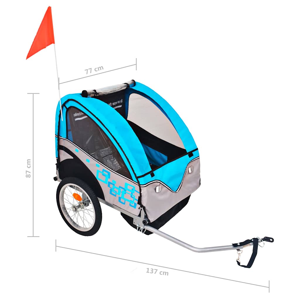 Bike Trailer Grey And Blue 30 Kg - Model 91371