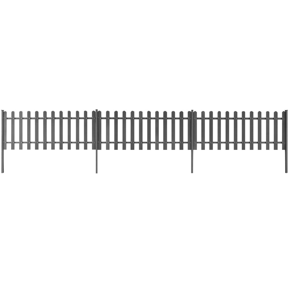 Picket Fence With Posts 3 Pcs Wpc