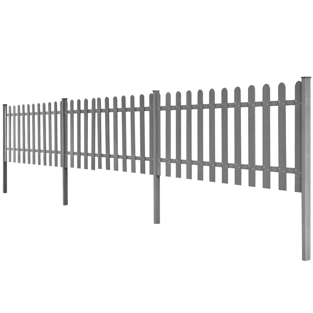 Picket Fence With Posts 3 Pcs Wpc