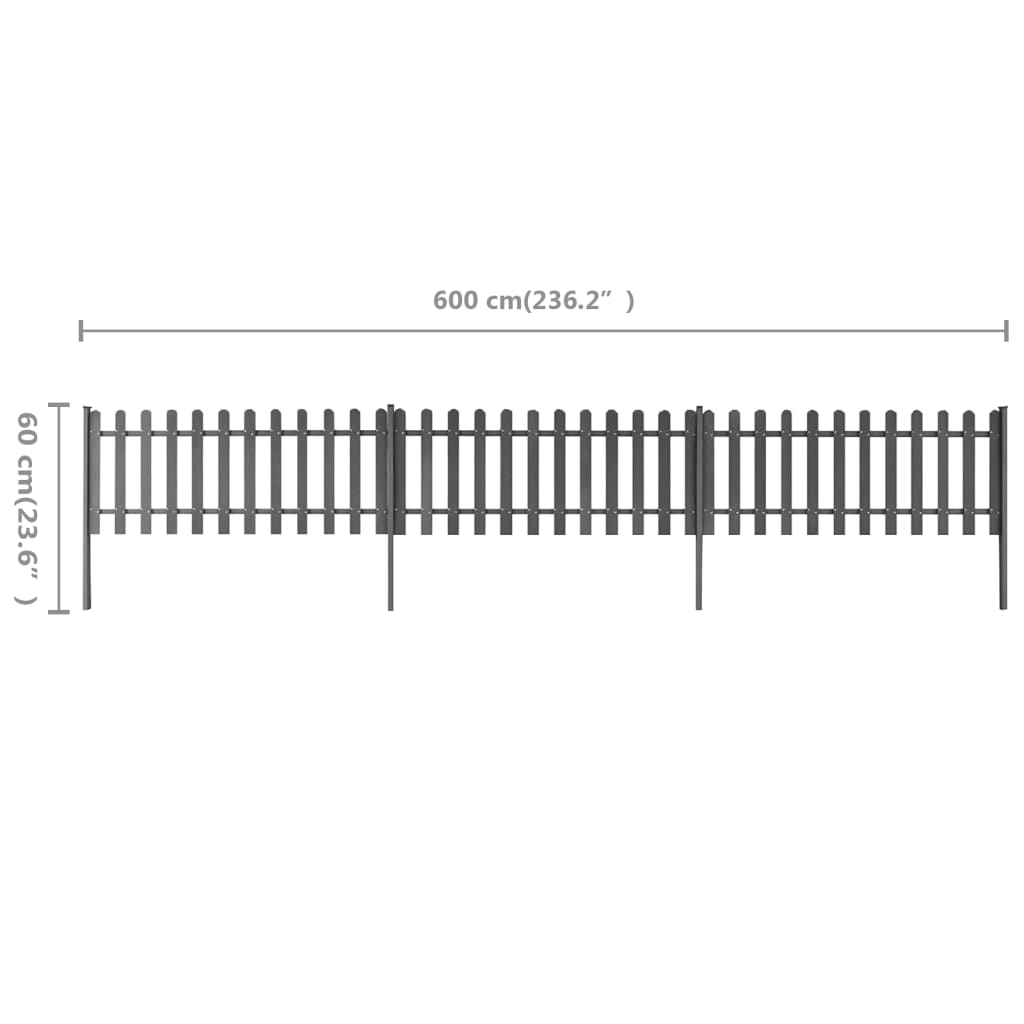 Picket Fence With Posts 3 Pcs Wpc