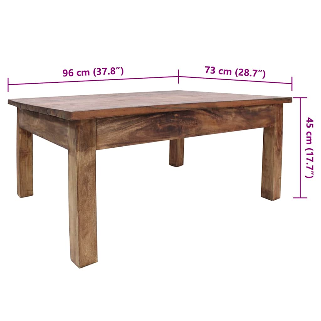 Coffee Table Solid Mahogany Wood 96X73X45 Cm