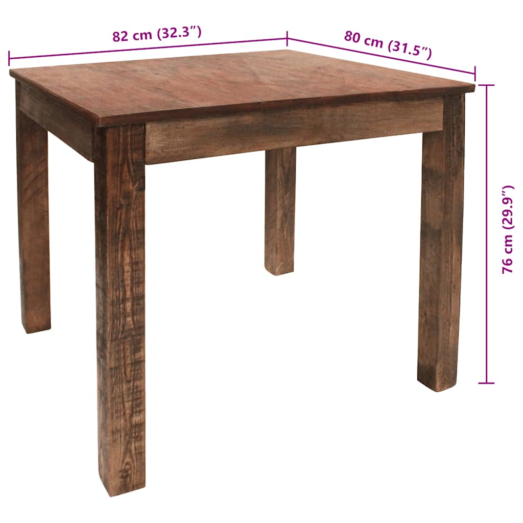 Dining Table Mixed Recycled Wood 82X80X76 Cm Mixed recycled wood (bangkirai pine
