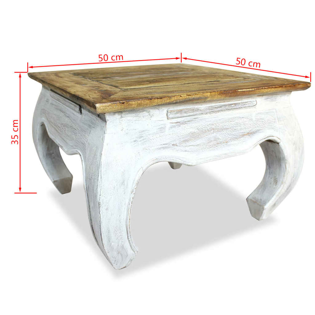 Side Table Solid Mahogany Wood 50X50X35 Cm