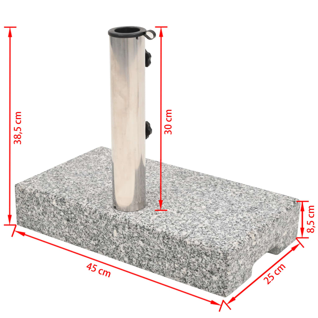 43725  Parasol Base Granite Rectangular 25 Kg
