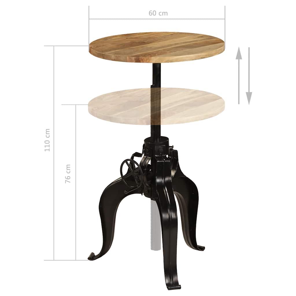 Dining Table Bar Solid Mango Wood Solid mango wood + powder-coated steel 60 x (7