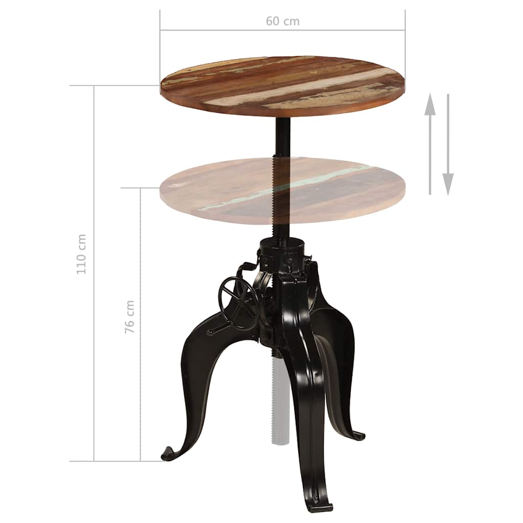 Dining Table Bar Solid Reclaimed Wood Solid mango wood + powder-coated steel 75