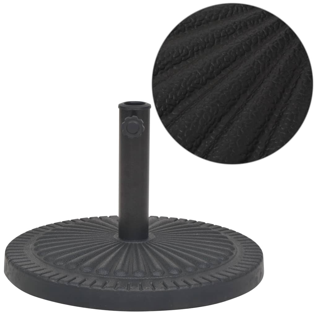 Outdoor Umbrella Bases Parasol Base Resin Round Black Resin + Steel 29 Kg Black